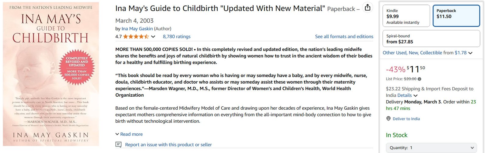 Ina Mays Guide to Childbirth